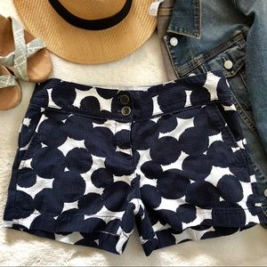 LOFT Navy and White Polka Dot Shorts